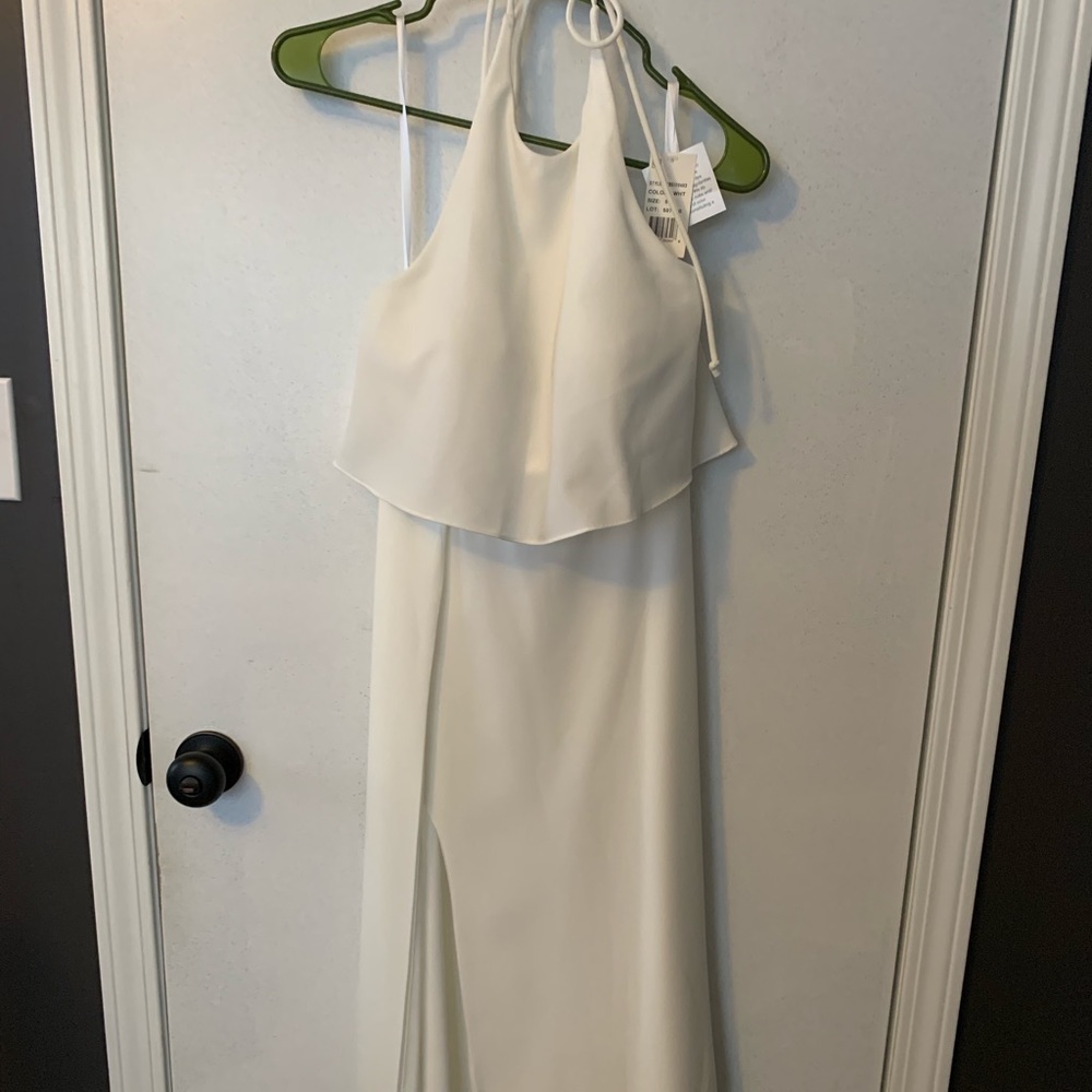 GB White Midi Slit Dress NWT